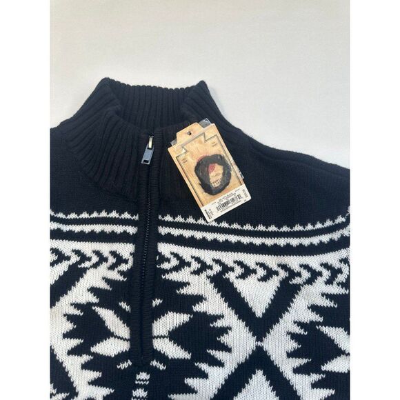 Men’s Urban Pipeline Black and White Sweater Quarter Zip Size Medium NWT - Picture 4 of 5